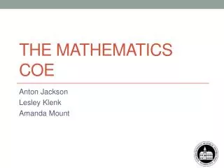 The Mathematics COE