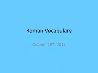 roman vocabulary