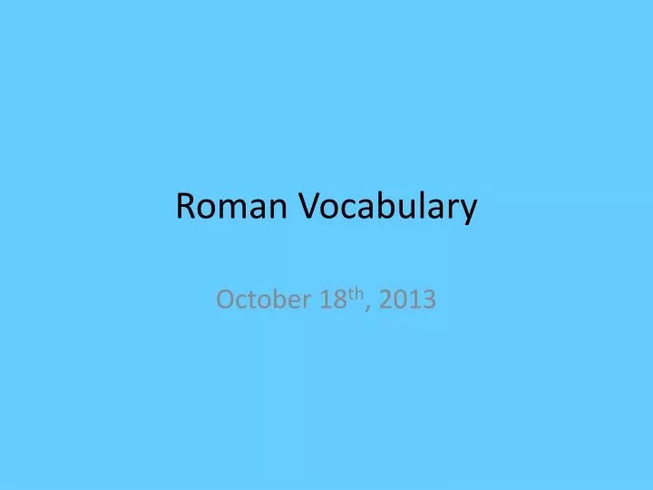 roman vocabulary