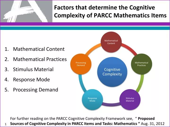 factors that determine the cognitive complexity of parcc mathematics items