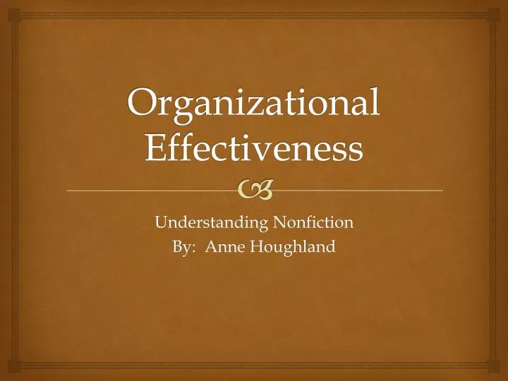 organizational effectiveness