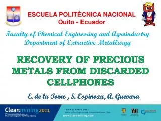 Recovery of Precious Metals from dISCARDED cellphones