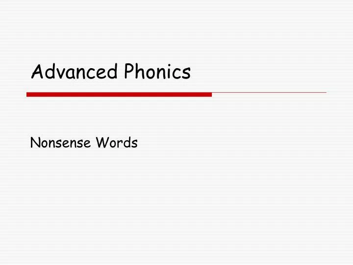 advanced phonics