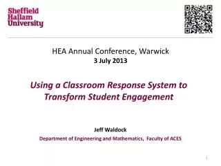Using a Classroom Response System to Transform Student Engagement
