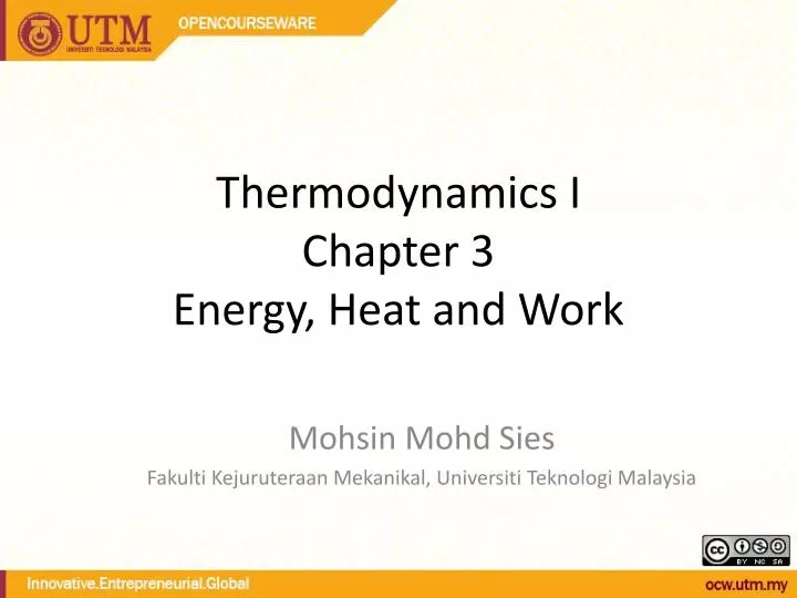 thermodynamics i chapter 3 energy heat and work