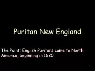 Puritan New England