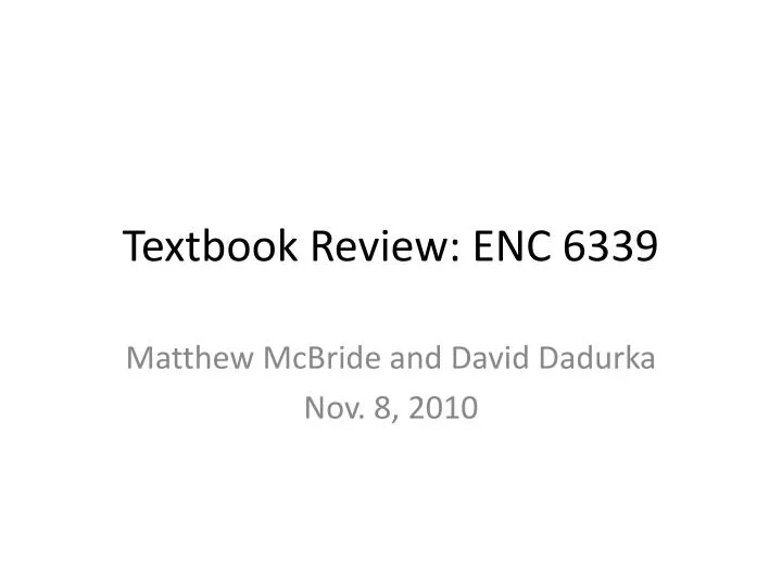 textbook review enc 6339