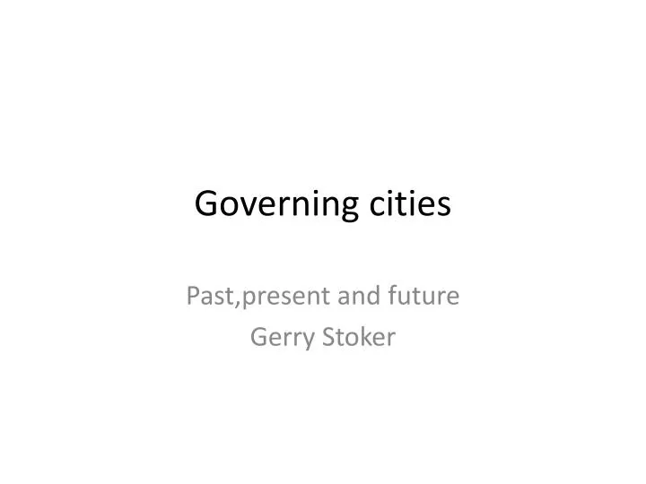 governing cities