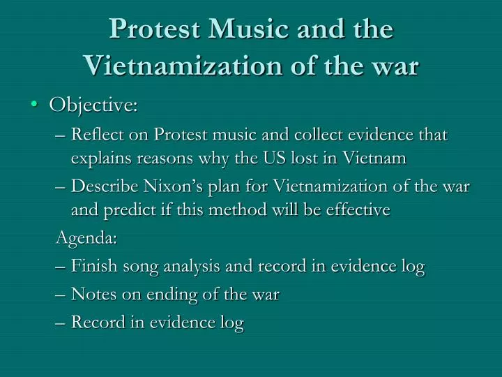 protest music and the vietnamization of the war