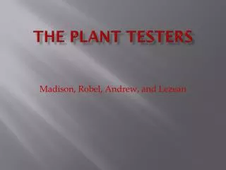 The Plant Testers