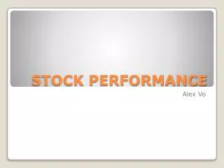 STOCK PERFORMANCE