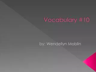 Vocabulary #10