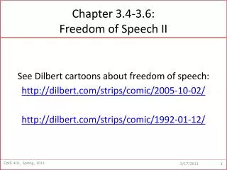 Chapter 3.4-3.6: Freedom of Speech II