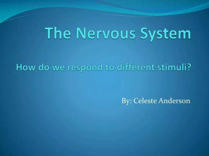 the nervous system how do we respond to different stimuli