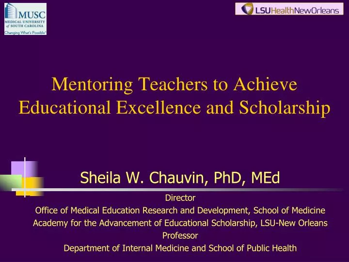mentoring teachers to achieve educational excellence and scholarship