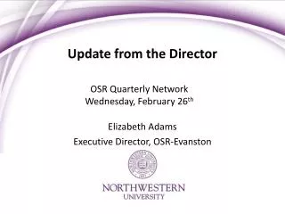 Update from the Director