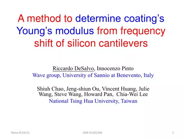 a method to determine coating s young s modulus from frequency shift of silicon cantilevers
