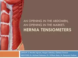 An Opening in the Abdomen, An Opening in the Market: Hernia Tensiometers