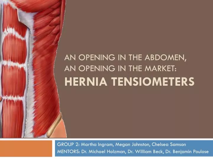 an opening in the abdomen an opening in the market hernia tensiometers