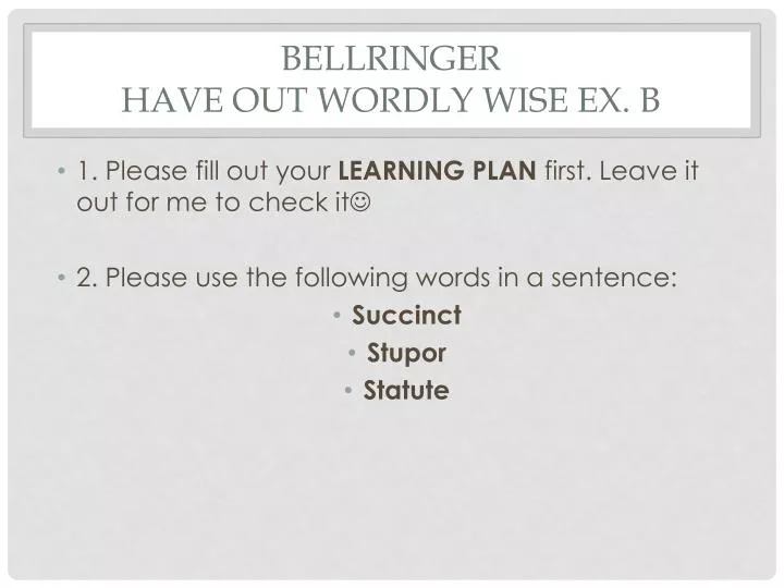 bellringer have out wordly wise ex b
