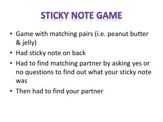 Sticky Note Game
