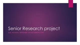 Senior Research project