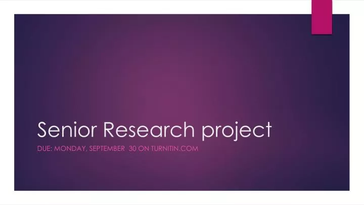 senior research project