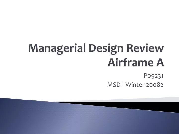 managerial design review airframe a