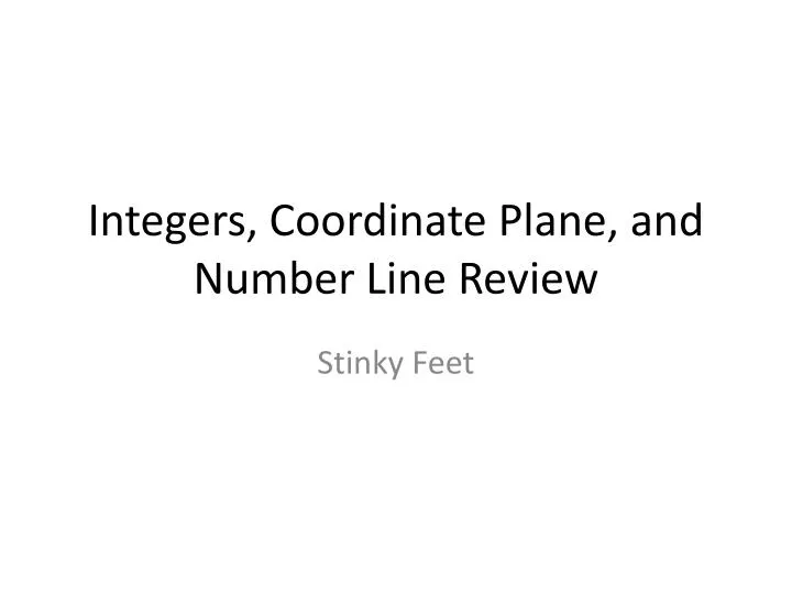 integers coordinate plane and number line review