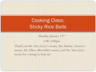 cooking class sticky rice balls