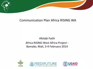 Communication Plan Africa RISING WA