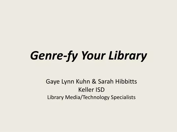 genre fy your library