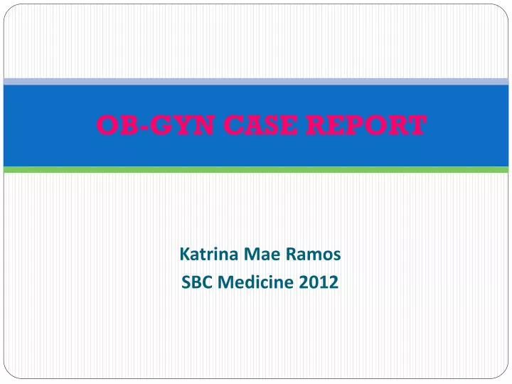 ob gyn case report