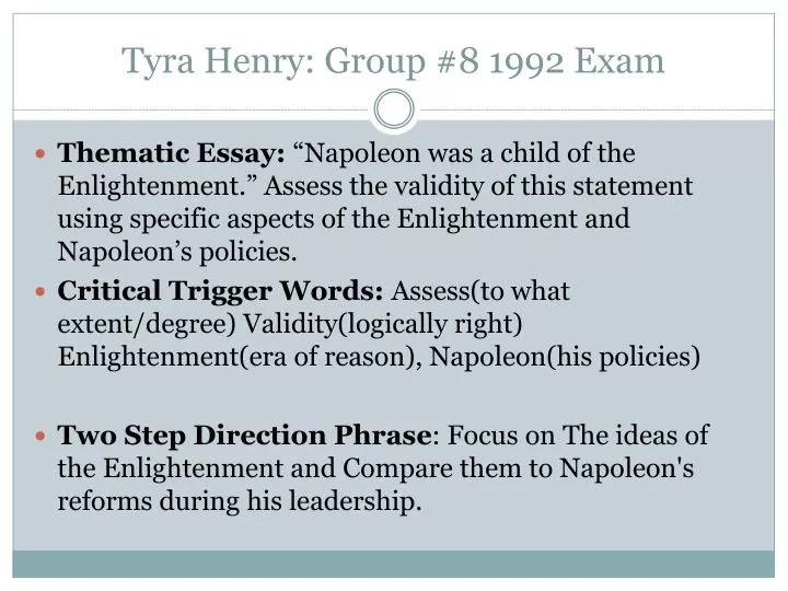 tyra henry group 8 1992 exam