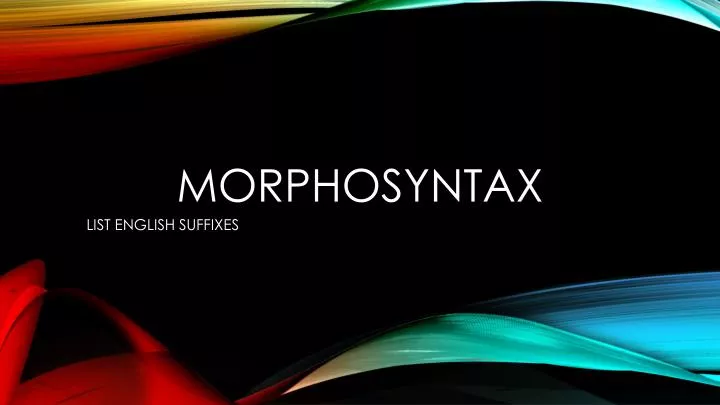 morphosyntax