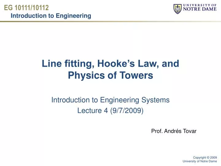 line fitting hooke s law and physics of towers
