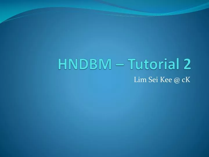 hndbm tutorial 2