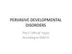 PERVASIVE DEVELOPMENTAL DISORDERS - slide 1