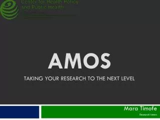 AMOS taking your research to the next level
