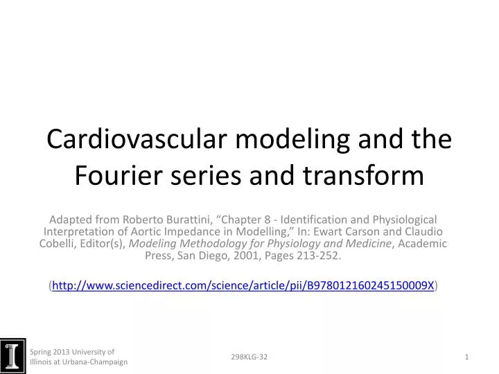 cardiovascular modeling and the fourier series and transform