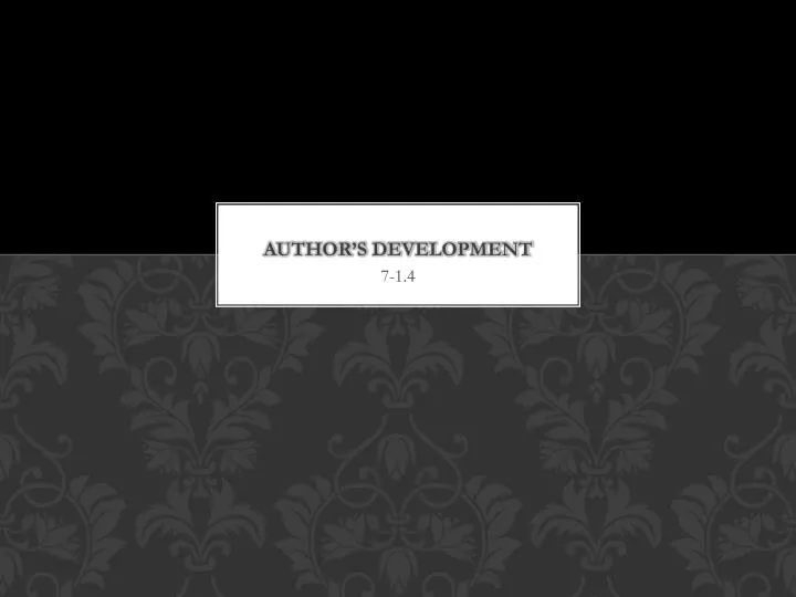 author s development
