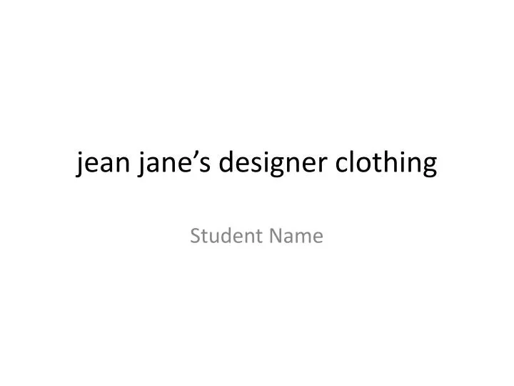 jean jane s designer clothing