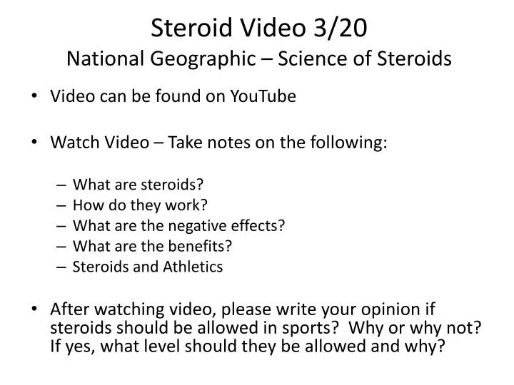 steroid video 3 20 national geographic science of steroids