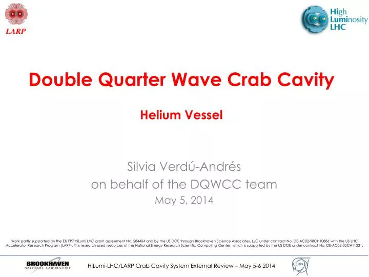 double quarter wave crab cavity helium vessel