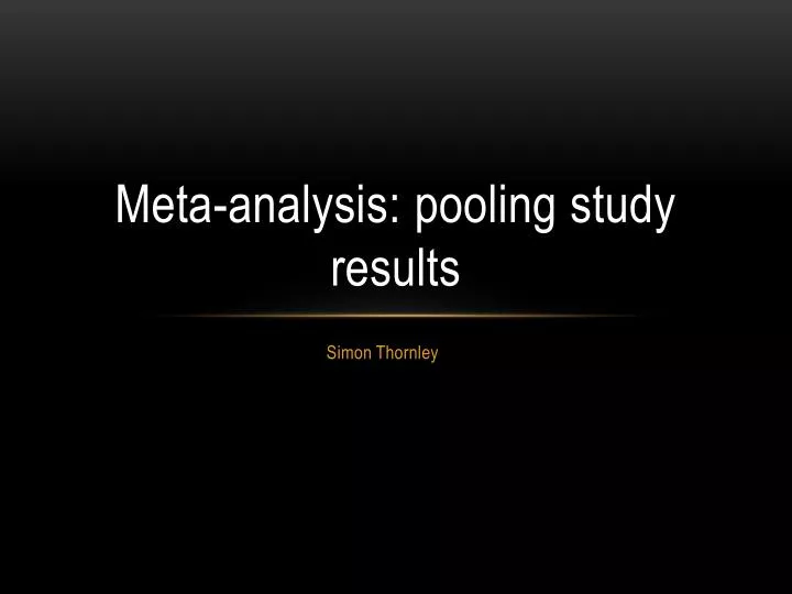 meta analysis pooling study results