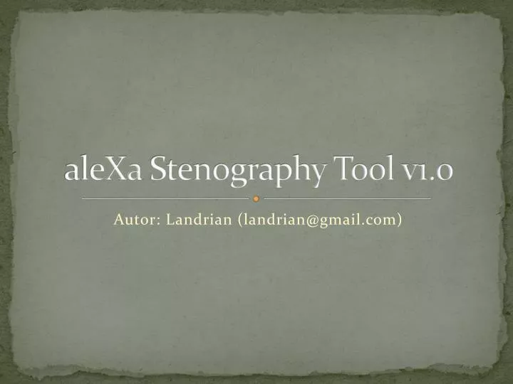 alexa stenography tool v1 0