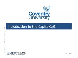 Introduction to the CapitalCMS