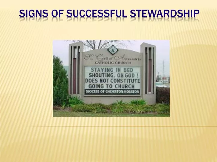 signs of successful stewardship