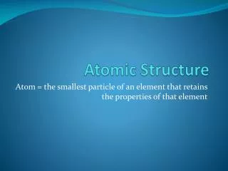 Atomic Structure