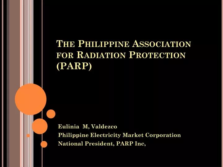 the philippine association for radiation protection parp